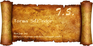 Torma Sándor névjegykártya