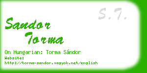 sandor torma business card