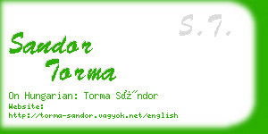 sandor torma business card